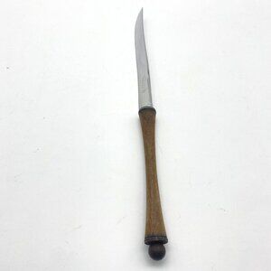 VTG‎ E Parker & Sons Serrated Knife Stainless Steel Round Wood Handle England